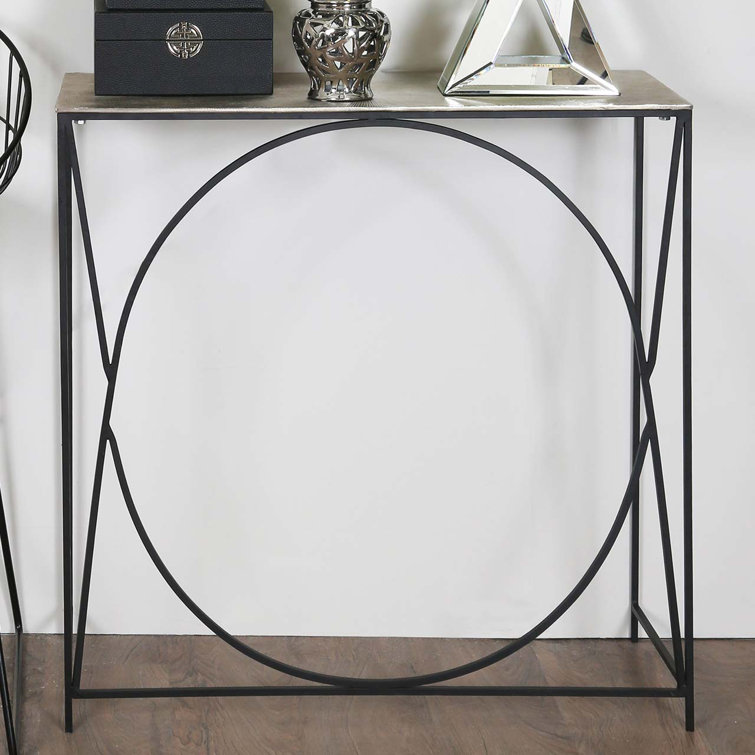 Thin metal shop console table